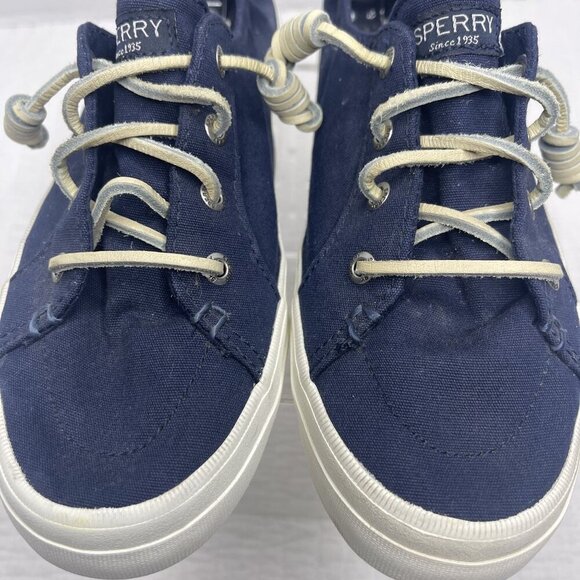 Sperry Womens Casual Navy Blue Canvas Slip-On Sneakers SZ 7M - Picture 5 of 10